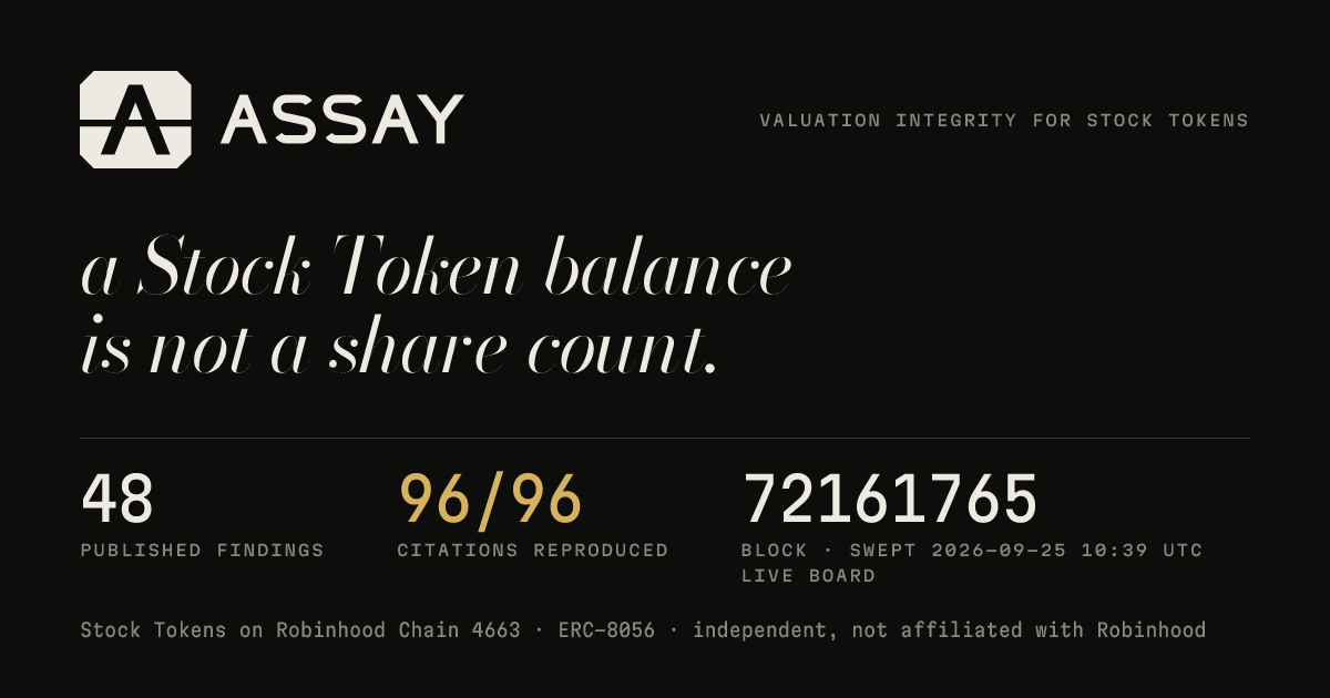 ASSAY Valuation Integrity